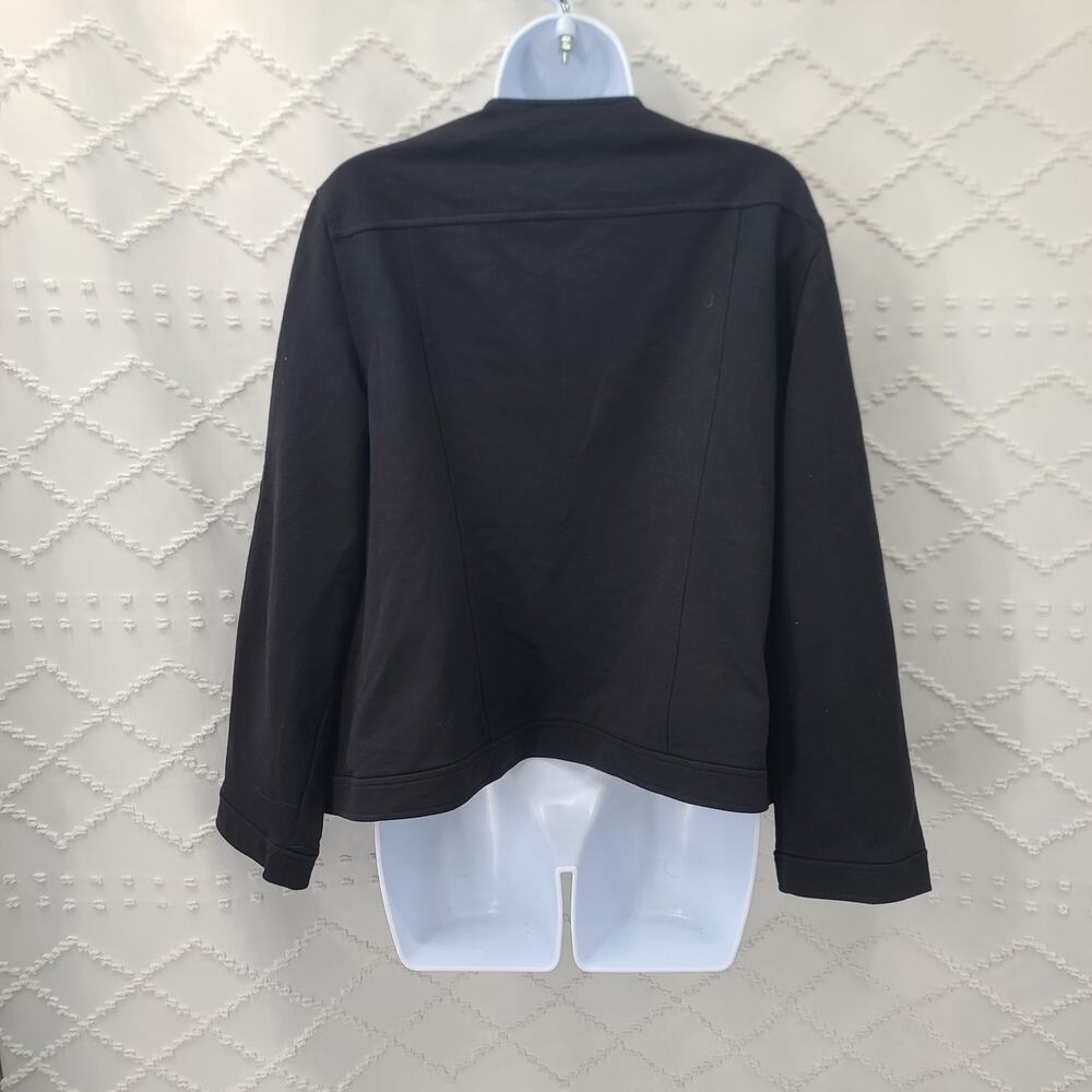 Chico's Knit black rhinestone detail shacket Sz 3 XL Mob wife Going out Classy - Picture 6 of 13